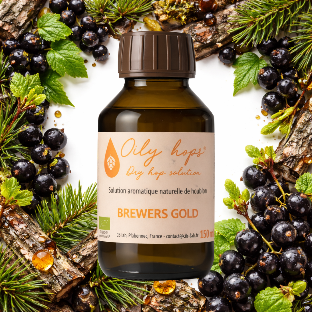 Extrait de houblon Oily hops® BREWERS GOLD Bio pour aromatiser la bière - Oily hops®